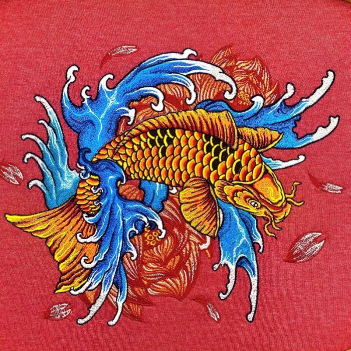 Koi Fish Embroidery Design