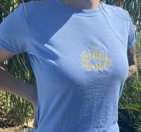 beach babe tshirt placement