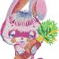 pink bunny with carrot embroidery design