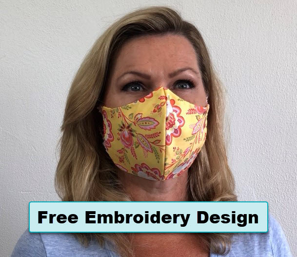 Free in the hoop embroidery face mask design