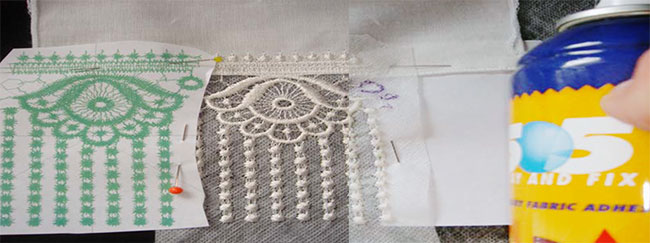 spray continuous lace