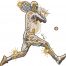 gold tennis player embroidery design