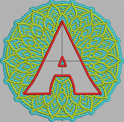 Mandala Terrycloth monogram embroidery design
