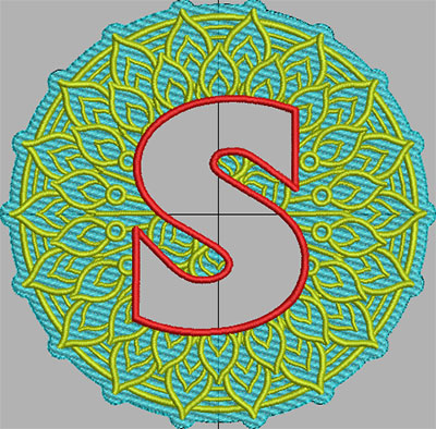 mandala terrycloth monogram embroidery design