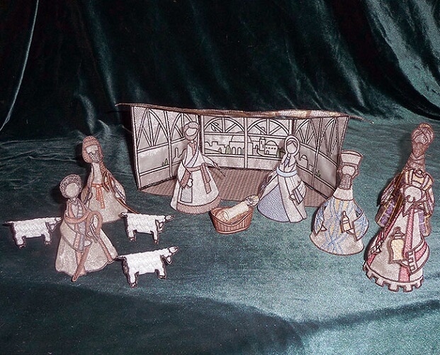 3D Nativity Scene Embroidery Designs