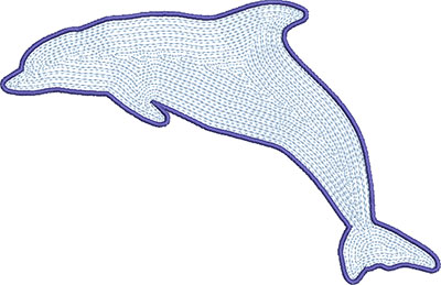 dolphin outline embroidery design