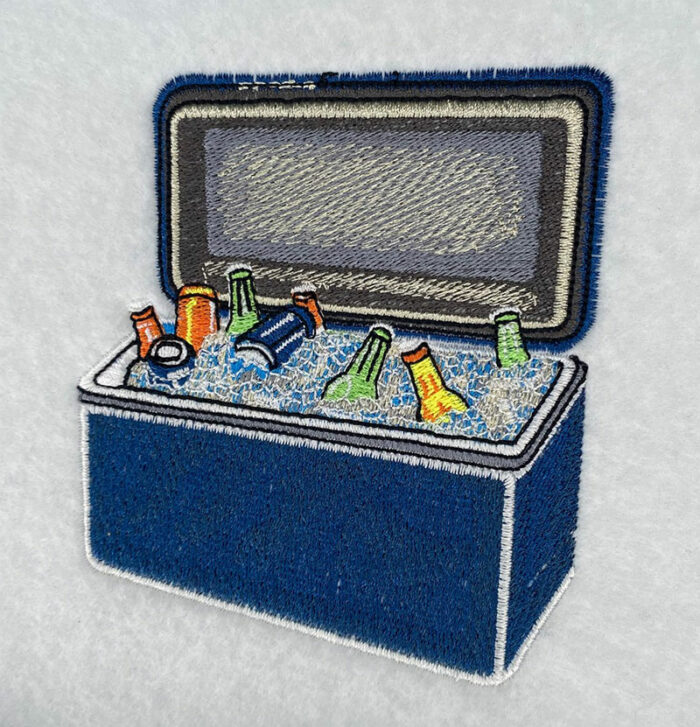 cooler of beer embroidery design