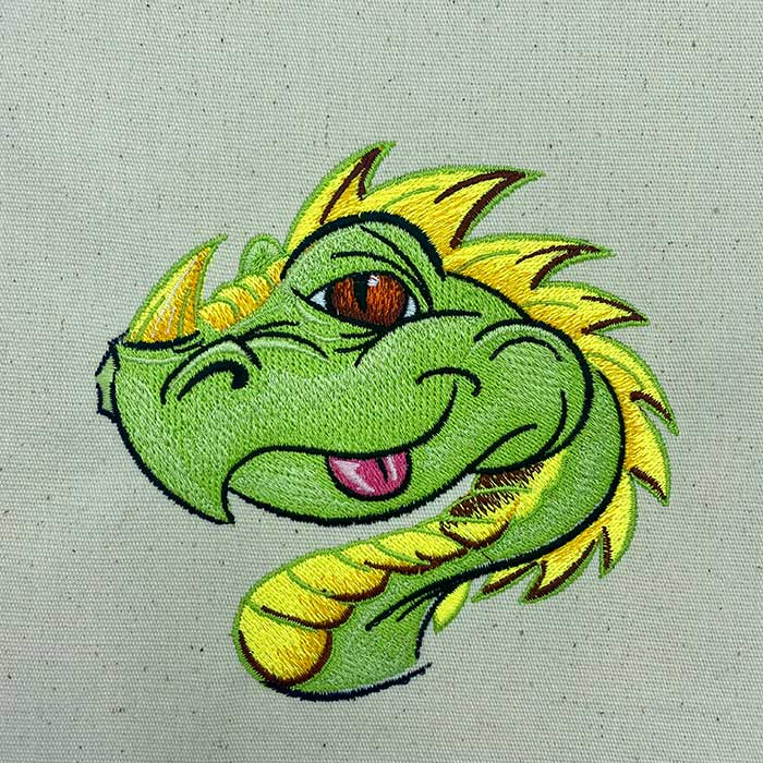 cartoon dragon head embroidery design