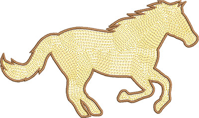 horse outline embroidery design