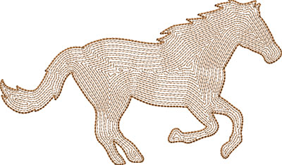 Horse outline embroidery design