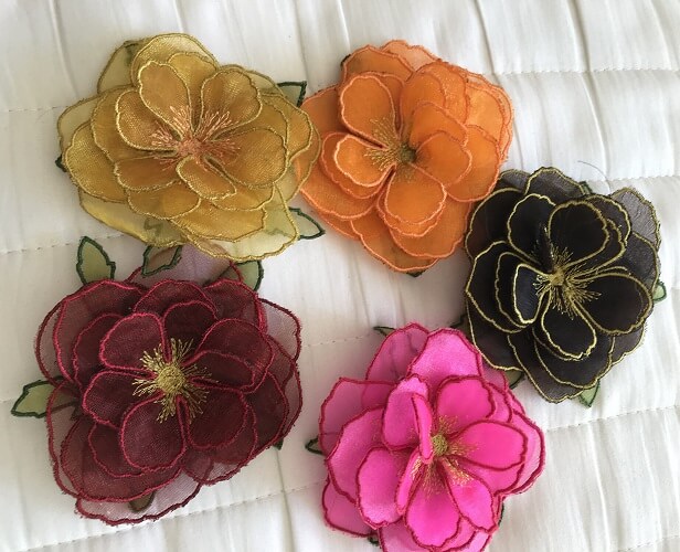 embroidered 3d flowers