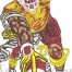 mean football player embroidery design