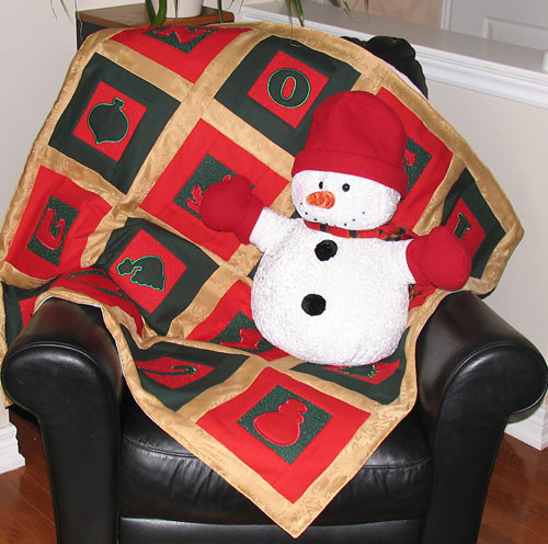 embroidered Christmas Quilt