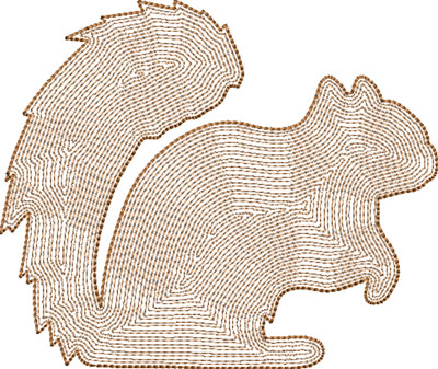 squirrel outline embroidery design