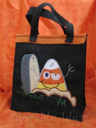 candy corn applique design bag