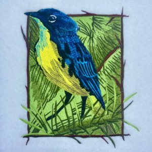 Warbler embroidery design
