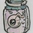 eye jar mylar embroidery design