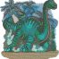 cartoon brontosaurus embroidery design