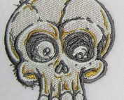skull mylar embroidery design