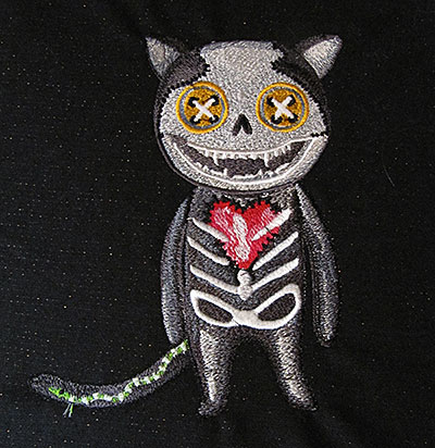 halloween cat embroidery design