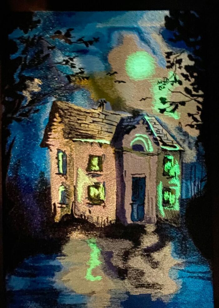 Haunted House Embroidery Design