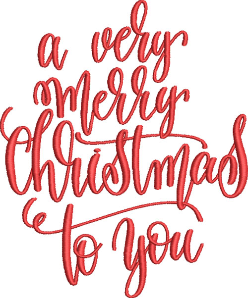 Very Merry Christmas Embroidery Design