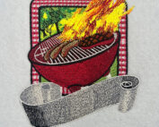 BBQ grill embroidery design