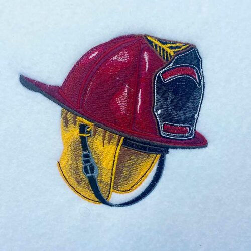 fire fighter helmet embroidery design