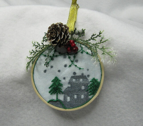 Christmas Dimension Ornament House Embroidery Design