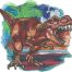 roaring t-rex embroidery design