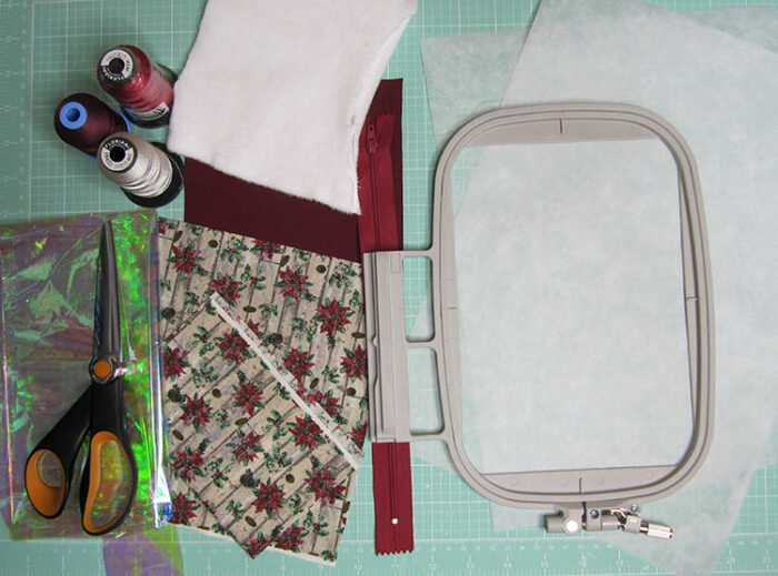 Supplies for embroidery stocking
