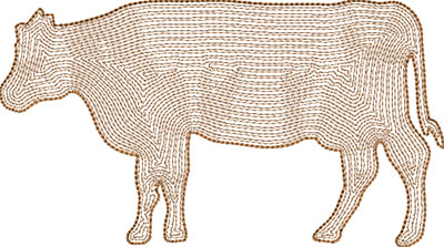 Cow outline embroidery design