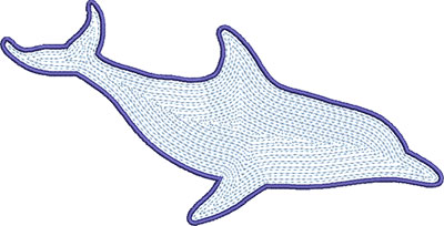 dolphin 2 satin outline embroidery design