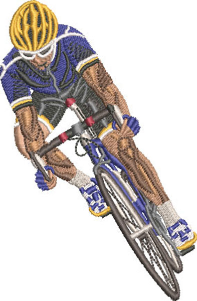 cycling front embroidery design