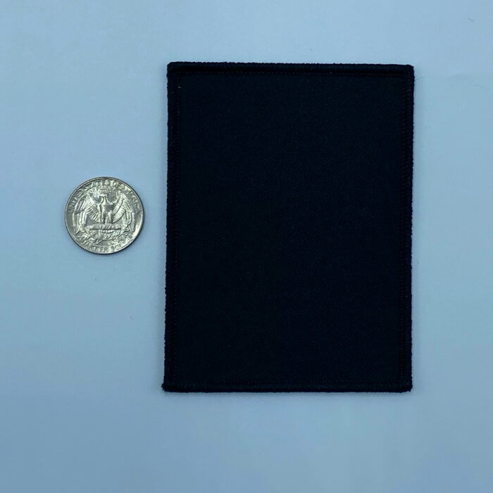 Rectangle black 2.5 inch embroidery patch