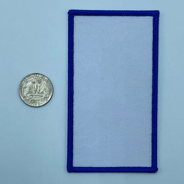Rectangle blue 3 inch embroidery patch