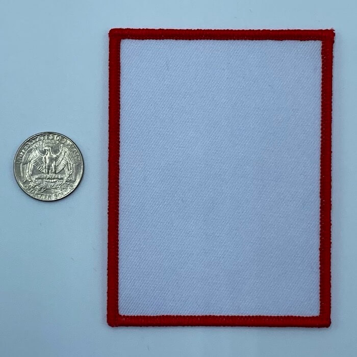 Rectangle red 2.5 inch embroidery patch