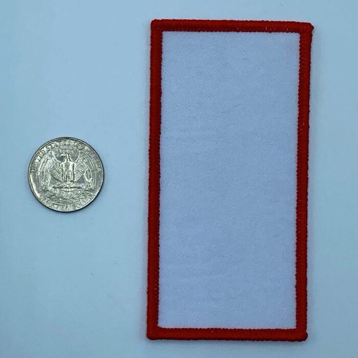 Rectangle red 3.5 inch embroidery patch