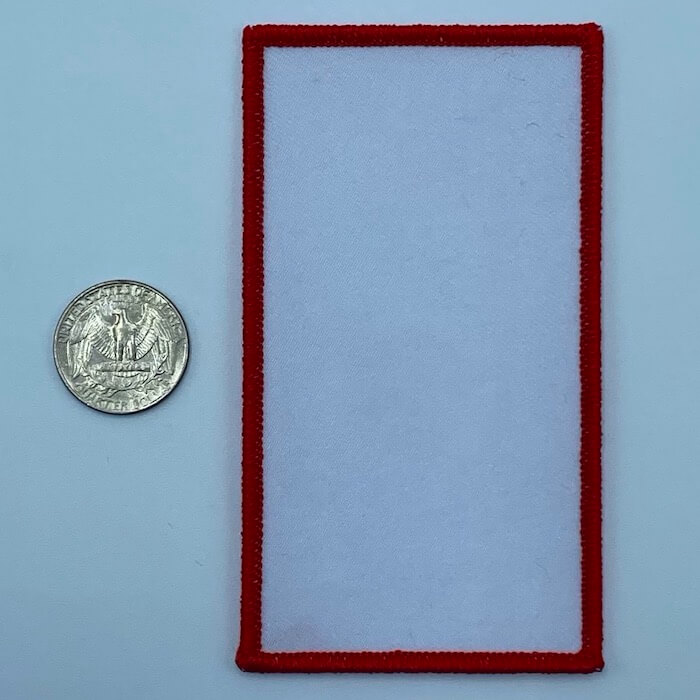 Rectangle red 3 inch embroidery patch