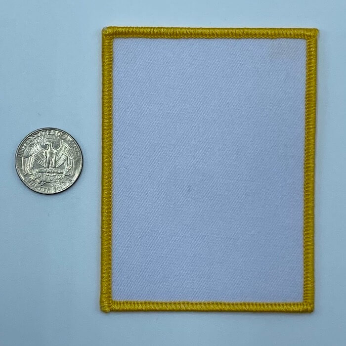 Rectangle yellow 2.5 inch embroidery patch