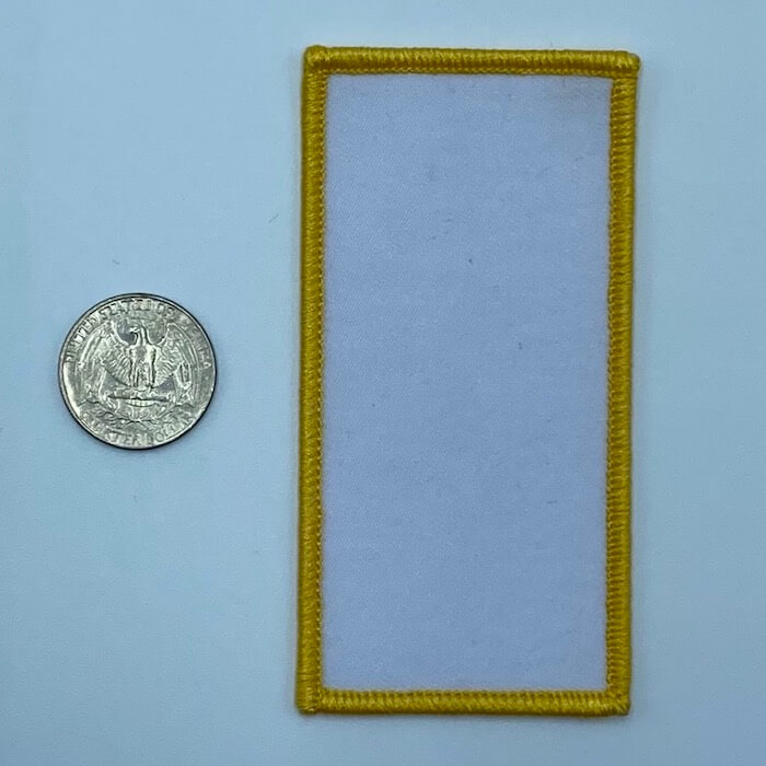Rectangle yellow 3.5 inch embroidery patch