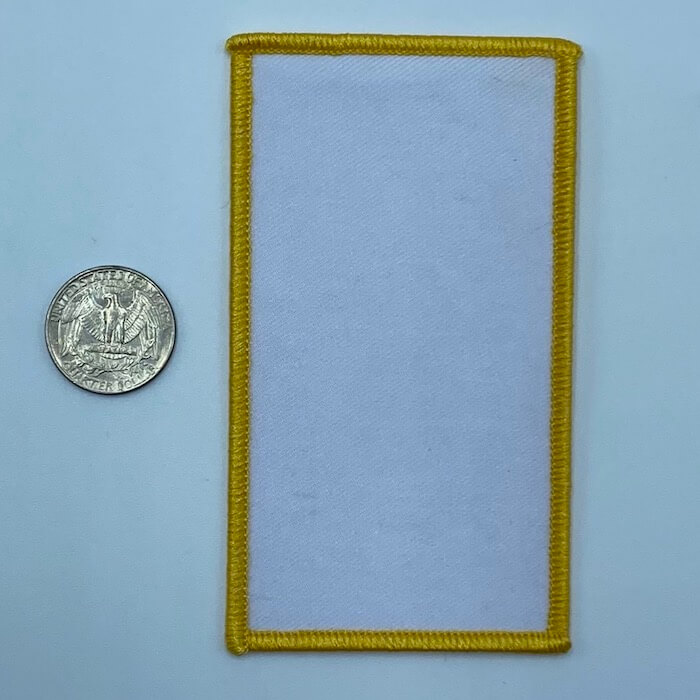 Rectangle yellow 3 inch embroidery patch