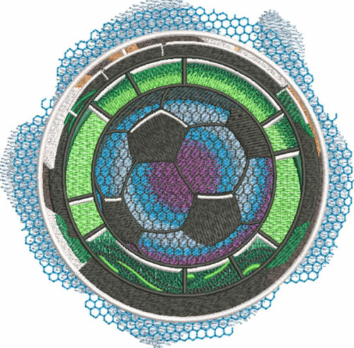 soccer medallion embroidery design