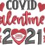 covid valentine's 2021 embroidery design