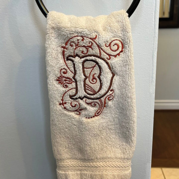 monogram d towel