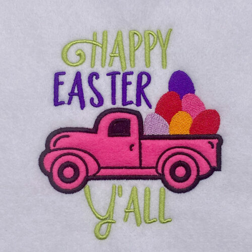happy easter yall embroidery design
