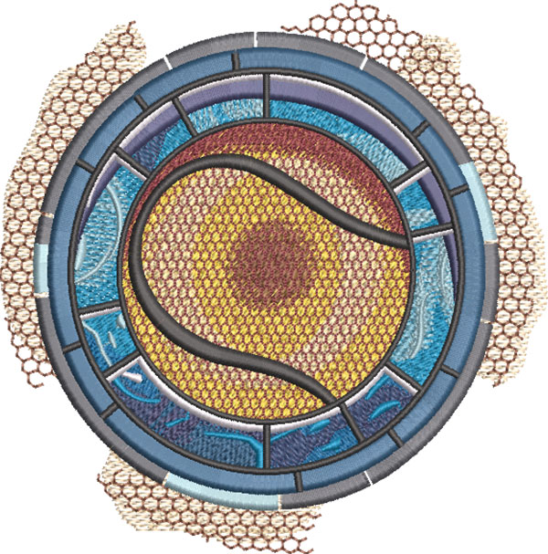 tennis medallion embroidery design