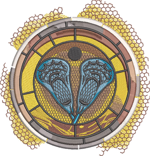 lacrosse sport medallion embroidery design