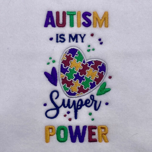 autism is my super power embroidery design
