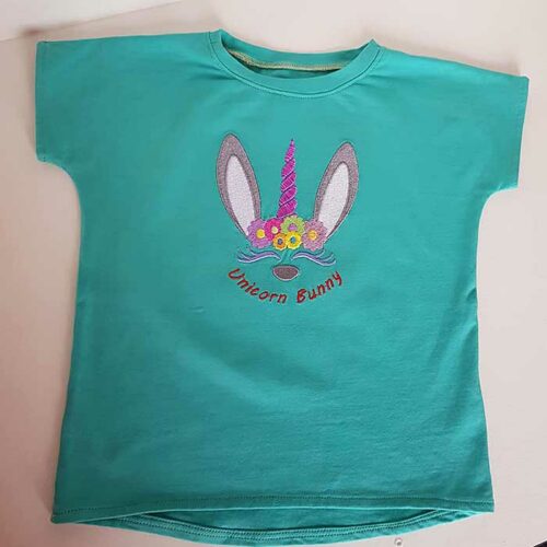 Unicorn Bunny T-shirt Embroidery Design